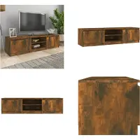 vidaXL Tv-meubel 140x40x35,5 cm bewerkt hout gerookt eikenkleurig - Tv-kast - Tv-kasten - Tv-meubel - Hifi-meubel