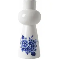 Heinen Delfts Blauw - Kandelaar Bol - Bloem - 15 cm