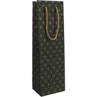Benza Art Deco Fan - Black Gold - Wijntas Wijnfles zak met koord - 39 x 12 x 9 cm - 12 Stuks