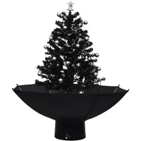 vidaXL Kerstboom sneeuwend met paraplubasis 75 cm PVC zwart