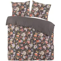 Papillon Dekbedovertrek Nora Grijs Satijn-200 x 200 / 220 cm | 2-Persoons