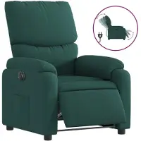 vidaXL Fauteuil verstelbaar elektrisch stof donkergroen