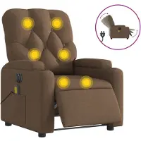 vidaXL Massagestoel elektrisch verstelbaar stof bruin