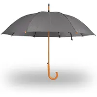 Merkloos Paraplu Grijs Stormparaplu polyester 395g Stevige paraplu Opvouwbare paraplu Kunstsof handvat 89cm*98cm