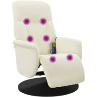 vidaXL Massagestoel verstelbaar met voetensteun fluweel crèmekleurig