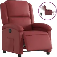 vidaXL Fauteuil verstelbaar elektrisch kunstleer wijnrood
