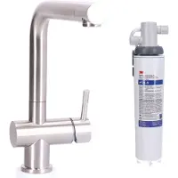 Stahl Keukenkraan RVS massief RVS inclusief 3M waterfilter