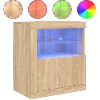 vidaXL Dressoir met LED-verlichting 60,5x37x67 cm sonoma eikenkleurig