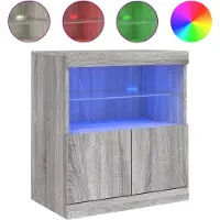 vidaXL Dressoir met LED-verlichting 60x37x67 cm grijs sonoma eiken