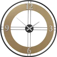 Boltze Klok - Wandklok - Ø 62cm - Metaal - Modern - Goud - Zwart