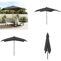 vidaXL Parasol met houten paal 300x300x273 cm antracietkleurig