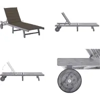 vidaXL Ligbed met kussen massief acaciahout grijs - Ligbed - Ligstoel - Ligbedden - Ligstoelen