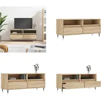 vidaXL Tv-meubel 100x34-5x44-5 cm bewerkt hout sonoma eikenkleurig - Tv-meubel - Tv-meubelen - Tv Kast - Opbergkast