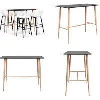 vidaXL 5-delige Barset zwart en wit - Barset - Barsets - Bar Set - Bar Sets