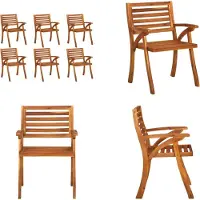 vidaXL Tuinstoelen 6 st massief acaciahout - Tuinstoel - Tuinstoelen - Buitenstoel - Buitenstoelen