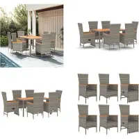 vidaXL 7-delige Tuinset met kussens poly rattan grijs - Tuinset - Tuinsets - Tuin Set - Tuinmeubelset