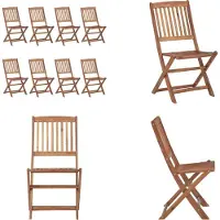 vidaXL Tuinstoelen 8 st inklapbaar massief acaciahout - Tuinstoel - Tuinstoelen - Tuin Stoel - Tuin Stoelen