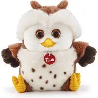 Trudi Classic Knuffel Uil 27 cm - Hoge kwaliteit pluche knuffel - Knuffeldier voor jongens en meisjes - Wit Bruin - 27x26x19 cm maat M