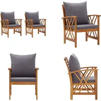 vidaXL Tuinstoelen 2 st met kussens massief acaciahout - Tuinstoel - Tuinstoelen - Buitenstoel - Buitenstoelen