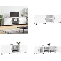 vidaXL Tv-meubel 150x30x50 cm bewerkt hout wit - Tv-meubel - Tv-meubelen - Tv Kast - Opbergkast