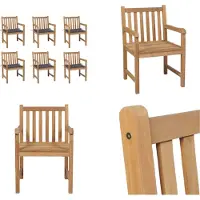 vidaXL Tuinstoelen 6 st met antracietkleurige kussens massief teakhout - Tuinstoel - Tuinstoelen - Buitenstoel - Buitenstoelen