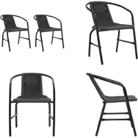 vidaXL Tuinstoelen 2 st 110 kg kunststof rattan en staal - Stapelbare Stoel - Stapelbare Stoelen - Stoel - Stoelen