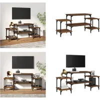 vidaXL Tv-meubel 117x35x52 cm bewerkt hout bruin eikenkleur - Tv-kast - Tv-kasten - Tv-meubel - Hifi-meubel