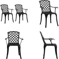 vidaXL Tuinstoelen, 2 stuks, aluminium, zwart - Tuinstoel - Tuinstoelen - Stoel - Stoelen