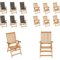 vidaXL Tuinstoelen 6 st met taupe kussens massief teakhout - Tuinstoel - Tuinstoelen - Tuin Stoel - Tuin Stoelen