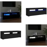 vidaXL Tv-meubel met LED-verlichting 120x35x40 cm zwart - Tv-kast - Tv-kasten - Televisiekast - Televisiekasten