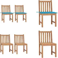 vidaXL Tuinstoelen 2 st met kussens massief teakhout - Tuinstoel - Tuinstoelen - Buitenstoel - Buitenstoelen