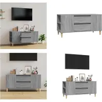vidaXL Tv-meubel 102x44,5x50 cm bewerkt hout grijs sonoma eikenkleurig - Tv-kast - Tv-kasten - Tv-meubel - Hifi-meubel