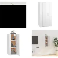 vidaXL Tv-wandmeubel 40x34,5x80 cm hoogglans wit - Tv-kast - Tv-kasten - Televisiekast - Bijzetkast