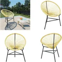 vidaXL Tuinstoel Acapulco poly rattan beige - Acapulco Stoel - Acapulco Stoelen - Stoel - Stoelen