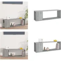 vidaXL Tv-meubel 100x24x32 cm bewerkt hout grijs sonoma eikenkleurig - Tv-kast - Tv-kasten - Tv-meubel - Hifi-meubel