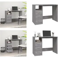 vidaXL Bureau met laden, grijs Sonoma, 102x50x76 cm - Bureau - Bureaus - Kantoorbureau - Computerbureau
