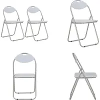 vidaXL Opklapbare eetkamerstoelen, 2 stuks, wit, kunstleer - Stoel - Stoelen - Opklapbare stoel - Opklapbare stoelen