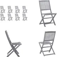 vidaXL Opklapbare tuinstoelen, 8 stuks, massief acaciahout - Tuinstoel - Tuinstoelen - Houten tuinstoel - Houten tuinstoelen