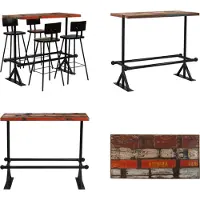 vidaXL 5-delige Barset massief gerecycled hout meerkleurig - Bar Set - Bar Sets - Barset - Barsets