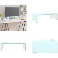 vidaXL Tv-meubel/monitorverhoger 40x25x11 cm glas groen groen - Tv-kast - Tv-kasten - Tv-standaard - Tv-standaarden