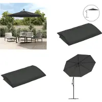 vidaXL - Vervangingsdoek - voor - zweefparasol - 350 - cm - antracietkleurig