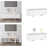 vidaXL Tv-meubel 120x30x40,5 cm bewerkt hout wit - Tv-kast - Tv-kasten - Tv-standaard - Wandtafel