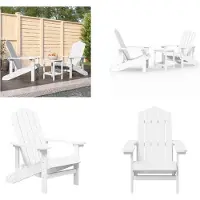 vidaXL Tuinstoelen Adirondack met tafel HDPE wit - Tuinstoel - Tuinstoelen - Terrasstoel - Tuintafel