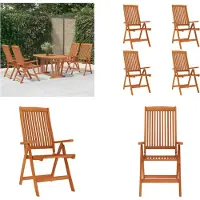 vidaXL Tuinstoelen 4 st inklapbaar massief eucalyptushout - Tuinstoel - Tuinstoelen - Houten Tuinstoel - Buitenstoel