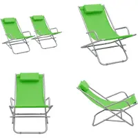 vidaXL Klapstoelen 2 st staal groen - Klapstoel - Klapstoelen - Inklapbare Stoel - Inklapbare Stoelen
