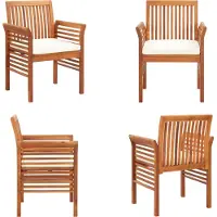 vidaXL Tuinstoelen 4 st met kussens massief acaciahout - Tuinstoel - Tuinstoelen - Buitenstoel - Tuin Stoel