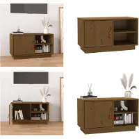 vidaXL Tv-meubel 70x34x40 cm massief grenenhout honingbruin - Tv-kast - Tv-kasten - Tv-meubel - Hifi-meubel