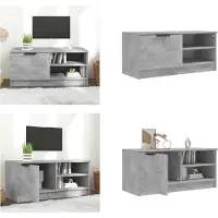 vidaXL Tv-meubel 80x35x36,5 cm bewerkt hout betongrijs - Tv-kast - Tv-kasten - Tv-meubel - Hifi-meubel