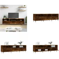 vidaXL Tv-meubel 150x30x44-5 cm bewerkt hout gerookt eikenkleurig - Tv-meubel - Tv-meubels - Tv-kast - Hifi-kast
