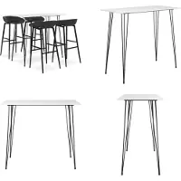 vidaXL 5-delige barkomset wit en zwart - Barkomset - Barkomsets - Barkruk met barkrukken - Barkrukken met barkrukken
